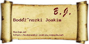 Bodánszki Joakim névjegykártya